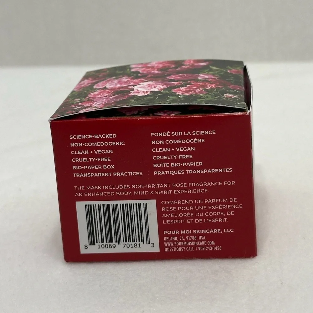 Pour Moi Skincare Rose Moisture Mask Protect Skin from Stress NEW 1.69fl oz